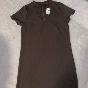 NWT dark olive green shift dress